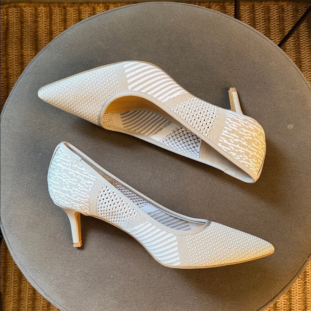 NIC+ZOE White & Grey Mess Womens 9 Heels Chic Business Work - Picture 5 of 8